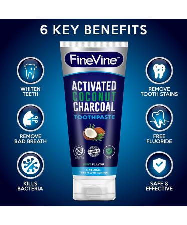 Organic Vegan Coconut Charcoal Toothpaste for Healthy Gums & Pearly Whites - Made in USA - Buy Online on GoSupps.com