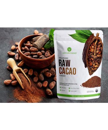 Antler Farms Organic Raw Cacao Powder - 200g (40 Servings) | USDA Certified, Vegan, Gluten Free | Amazon Rainforest Sourced - Buy Online on GoSupps.com
