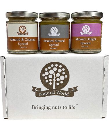 Nutural World - Special Almond Nut Butter Collection - Smooth (Set of 3) - 170g - Buy Online on GoSupps.com
