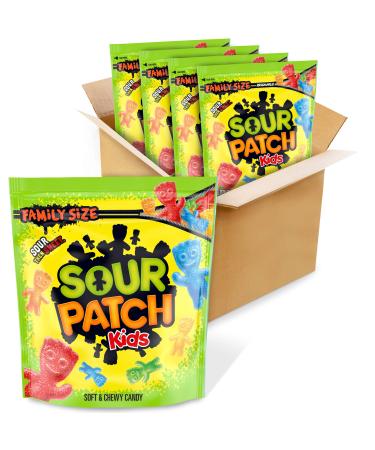 SOUR PATCH KIDS Soft & Chewy Candy, Family Size, 4 - 1.8 lb Bags