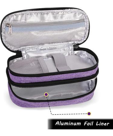 Curmio Double Layer Adrenaline Travel Bag - Portable Storage for EpiPens AUVI-Q & Asthma Inhalers - Purple - Buy Online on GoSupps.com