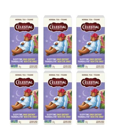 Celestial Seasonings Sleepytime Wellness Sinus Soother Tea Caffeine Free 20 Tea Bags Box 6-Pack