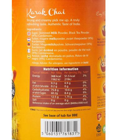 Royal Chai Karak Chai Sweetened Tub 400g - Authentic Karak Tea Blend - Buy Online on GoSupps.com
