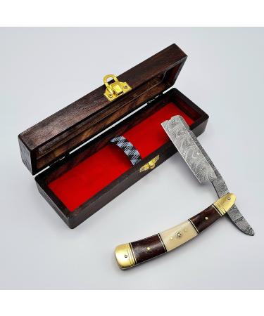Razor Damascus Steel | Men's Gift Set | High Quality and Handmade | Barber Razor | DBR39