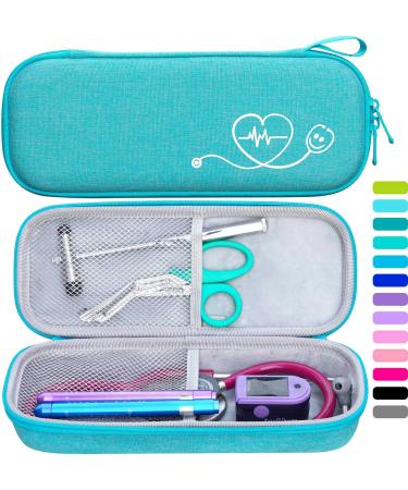 ButterFox Semi Hard Stethoscope Case for 3M Classic III, Lightweight II S.E, and More Stethoscopes with Pocket for Nurse Accessories (Turquoise)