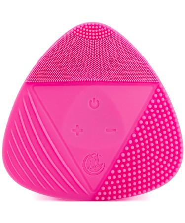 Silicone Sonic Facial Cleansing Brush - Best Beauty Massager for Normal, Sensitive, Combination Skin - Deep Cleaning Exfoliating Face Scrubber, Waterproof & Rechargeable Cleanser Tool, Pink