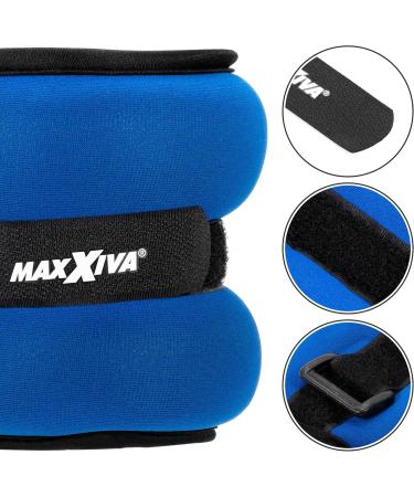 MAXXIVA Running Weight Set - 2 x 1.0 kg Adjustable Weight Cuffs for Arms & Legs | Iron Sand Filling for Strength Training & Rehab Fitness - Buy Online on GoSupps.com