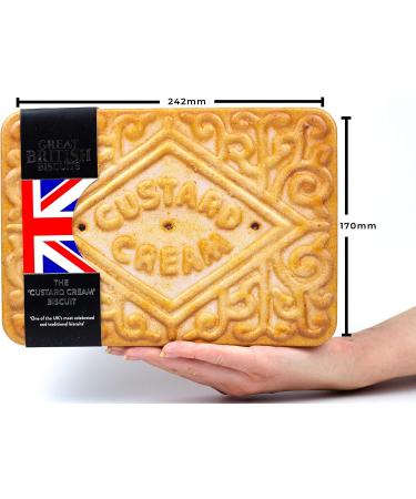 Giant Custard Cream Biscuits Gift Set - Custard Creams Novelty Biscuit Tin Family Biscuits Box with Custard Cream Luxury Biscuits - British Fathers Day Gift Ideas for Dads Birthday Hamper Tins 450g - Buy Online on GoSupps.com