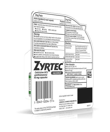 Zyrtec Allergy 24 Hour 10 mg Liquid Gels- 12 ct - Buy Online on GoSupps.com