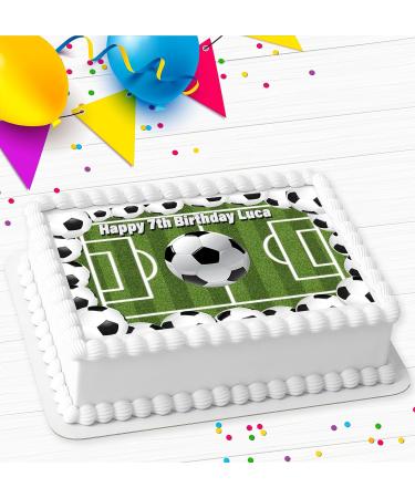 FOOTBALL BIRTHDAY PARTY PERSONALISED ICING EDIBLE COSTCO CAKE TOPPER RF-8825 - Buy Online on GoSupps.com