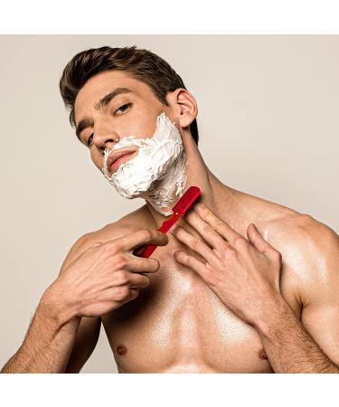 Utopia Care Professional Barber Razor - Stainless Steel Straight Edge with 100 Derby Blades (Red) - Buy Online on GoSupps.com
