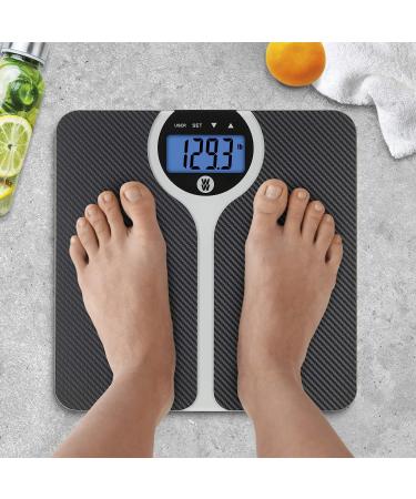 Conair Carbon Fiber Design BMI Bathroom Scale | 400 Lbs. Capacity, Blue Backlight - Buy Online on GoSupps.com