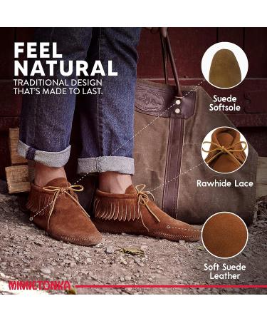 Minnetonka Men's Classic Fringe Moccasin Boot 12 Softsole in Brown - Buy Online on GoSupps.com