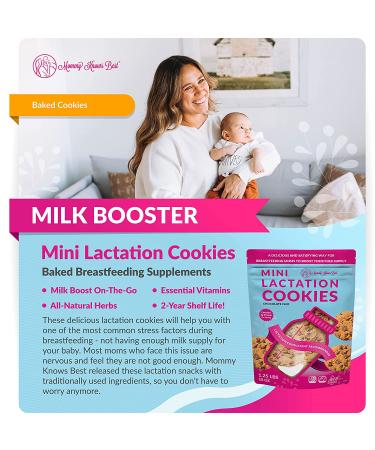Lactation Cookies - Chocolate Chip Breastfeeding Supplement for Milk Supply Increase - Brewers Yeast, Oat Flour, Flax - Fenugreek Free - Mommy Knows Best - 1.25 LBS - Buy Online on GoSupps.com