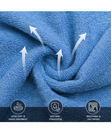 Utopia Towels 12-Pack Viscos Luxury Wash Cloths Set - 100% Cotton, Highly Absorbent & Soft - Essential for Bathroom, Gym, Spa - Electric Blue (12x12 Inches) - Buy Online on GoSupps.com