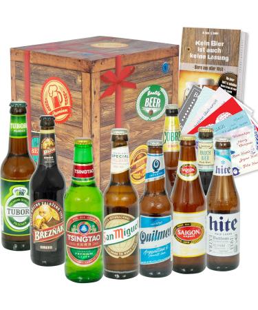 Unique Men's Gift Set: 9 Premium International Beers Perfect Birthday Gift for Him - Buy Online on GoSupps.com