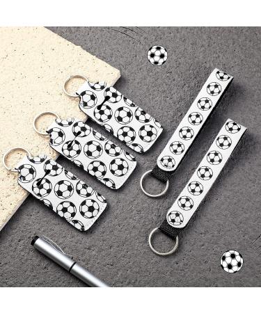 Soccer Lipstick Holder Keychain Set - 20 Pieces | Portable Lipstick Holder with Wristlet Lanyard | Team Lipstick Accessory (White Soccer) - Buy Online on GoSupps.com