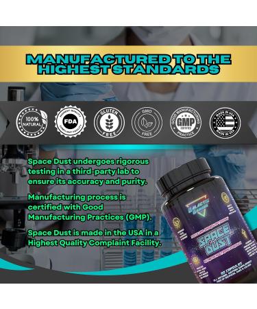 Space Dust - All-Natural Nootropic for Focus & Energy | 60 Capsules | Boost Memory Motivation & Cognitive Function with Teacrine Caffeine & Amino Acids | International Shipping Available - Buy Online on GoSupps.com