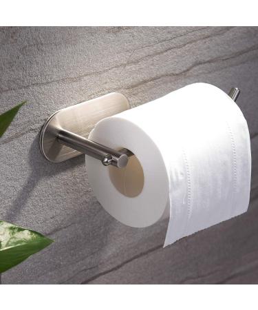 YIGII Adhesive Toilet Paper Holder - MST001 Self Adhesive Toilet Roll Holder for Bathroom Kitchen Stick on Wall Stainless Steel Brushed Silver 1