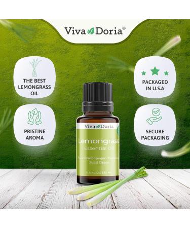 Viva Doria 100% Pure Lemongrass Essential Oil - Undiluted Food Grade 15 mL | Shop Internationally - Buy Online on GoSupps.com