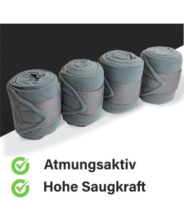Fleece Bandages for Horses - Velcro Fastener 4-Set with Storage Bag (Gray Pony) - Buy Online on GoSupps.com