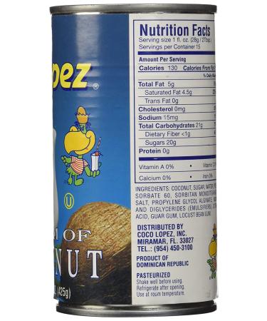 Coco Lopez Real Cream of Coconut 15oz Can - Authentic Coconut Cream (Pack of 6) - Buy Online on GoSupps.com