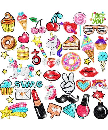 50 Pieces Gem Diamond Painting Kit for Kids Diamond Painting Stickers Diamond Art Child Stickers with DIY Painting Tools Arts and Crafts for Girls and Boys - Buy Online on GoSupps.com