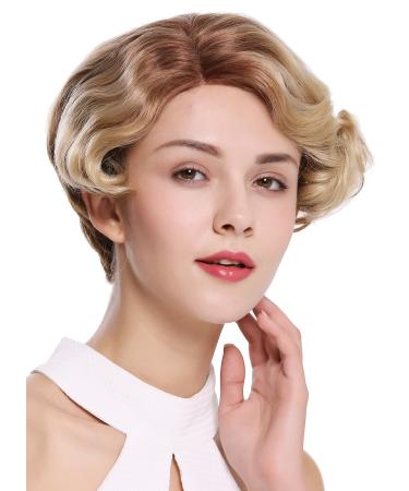 WIG ME UP - DW-2054-HH-MF-12/613YS12 wig women's wig human hair mono lace front short parting wavy ombre brown light blonde