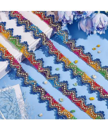 PandaHall 1 Inch Rainbow Gimp Braided Trims - 9.8 Yards Gradient Color Looped Lace Fan Trim for DIY Home Decoration and Sewing Projects - Buy Online on GoSupps.com
