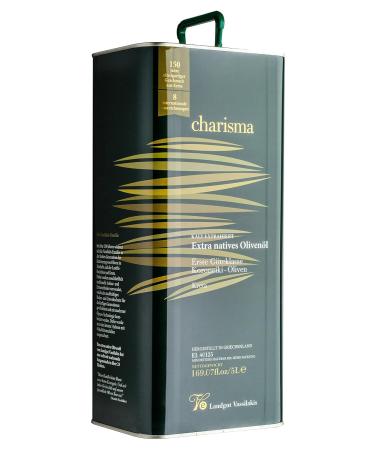 Premium Extra Virgin Olive Oil Charisma 5L - Cold Pressed Low Acidity Single Variety from Crete - Buy Online on GoSupps.com