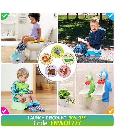 Reusable Potty Training Stickers - Color Changing Toilet Targets for Boys & Girls - 10 pcs Magic Pee Aim Bullseye Urinal Stickers - Green - Buy Online on GoSupps.com