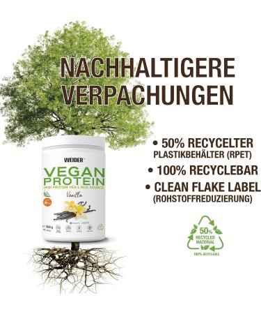Weider Vegan Protein 300g - Vanilla Flavor | 23g Protein Gluten-Free Sugar-Free with B12 & Stevia Eco-Friendly Packaging - Buy Online on GoSupps.com