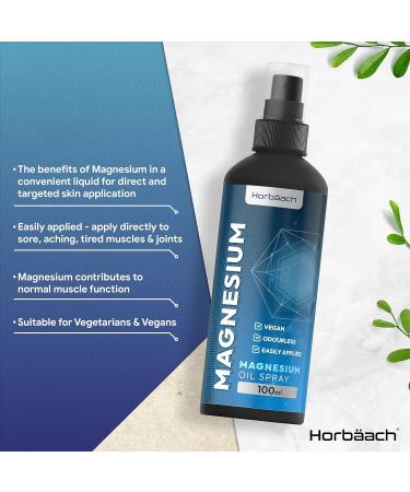 Restless Legs Relief: Magnesium Spray 100ml | Chloride Oil for Muscle Relaxation & Better Sleep - Vegan by Horbaach - Buy Online on GoSupps.com