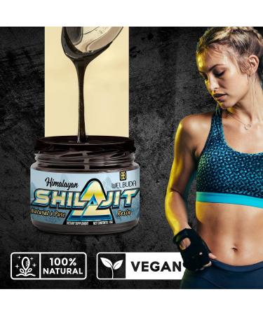 WELBUDA Pure Shilajit Resin Supplement with Fulvic Humic Acid - Energy, Strength, Immune & Heart Support - 15g Jar - Buy Online on GoSupps.com
