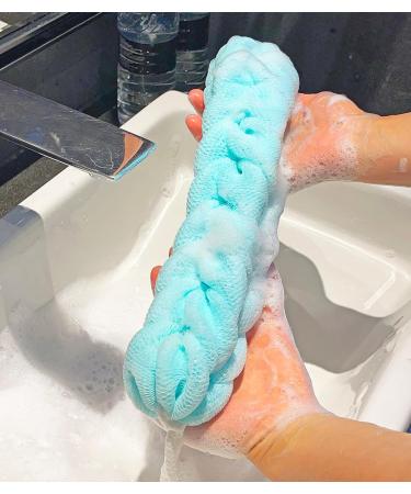 Stretch Back Sponge with Rope Handles Exfoliating Body Scrubber - 2-Pack Green - Buy Online on GoSupps.com