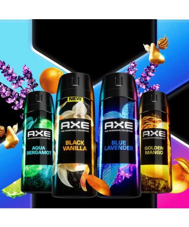 AXE Fine Fragrance Collection Premium Deodorant Body Spray for Men - Variety Pack - Blue Lavender Aqua Bergamot Golden Mango & Black Vanilla - Pack of 4 72H Odor Protection Aluminum Free 4 oz - Buy Online on GoSupps.com