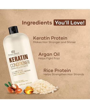 Botanic Hearth Keratin Conditioner with Argan Oil - Sulfate Free Hair Treatment for Dry & Damaged Hair - 16 fl oz - Buy Online on GoSupps.com