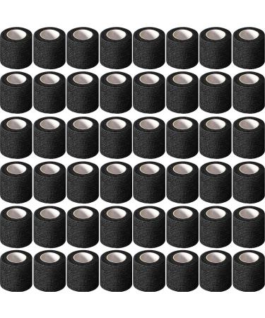 96 Pack Self Adhesive Bandage Wrap 2 Inch x 5 Yard Self Adherent Cohesive Bandages Elastic Athletic Sports Tape Breathable Wound Tape for Stretch Athletic Wrist Ankle (Black)