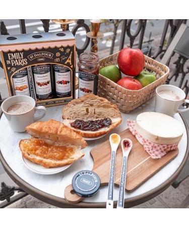 St Dalfour St. Dalfour Fruit Spread Gift Set - Emily in Paris Edition - 100% Fruit No Added Sugar & Gluten Free - 3 x 284g (Strawberry Raspberry Black Cherry) with Ceramic Spoon - Buy Online on GoSupps.com