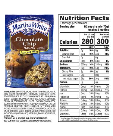 Martha White Muffin Mix Sampler Variety Pack - Pack of 12 - Chocolate Chip, Blueberry, Strawberry, Cinnamon Sugar, Wildberry - Just Add Milk - Buy Online on GoSupps.com