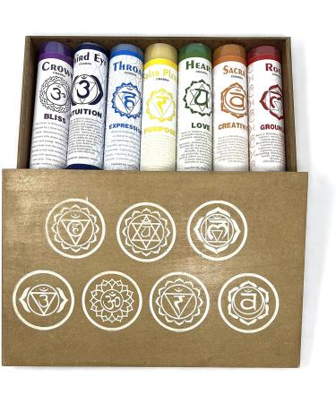 Vrinda 7 Chakra Scented Candle Set - Aromatherapy for Meditation Yoga & Relaxation | Hand-Poured Natural Essential Oils - Buy Online on GoSupps.com