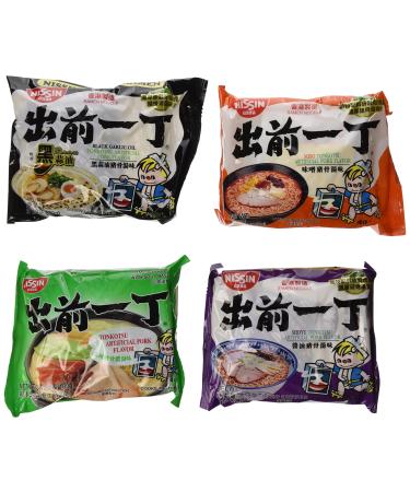 Nissin Demae Ramen Variety Pack (Tonkotsu Series) (Pack of 16 with 4 Each Flavor)