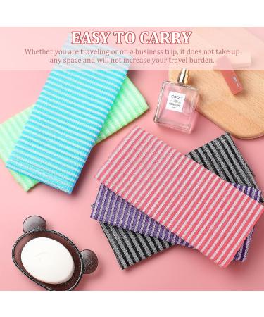 6-Piece Exfoliating Washcloth Set | Nylon Korean Body Scrubber Towel | Japanese Back Scrubber for Shower and Bath | 11.7 x 35.2 Inch | For Women and Men - Buy Online on GoSupps.com