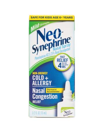 Neosynephrine Decongestant Nasal Spray for Cold & Sinus Relief Mild Strength 0.5 Fl Oz