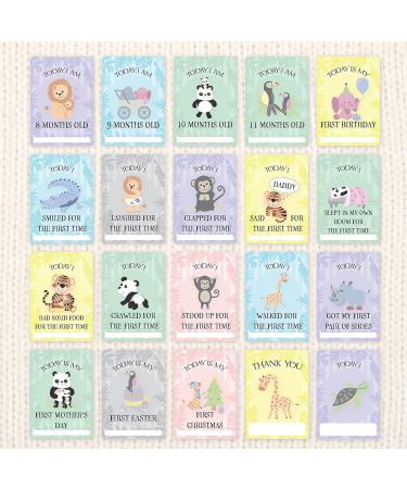 Baby Milestone Cards 57 Keepsake Moments | First Year Memories | Personalise | Unisex | Mum to be Gift | Baby ... - Buy Online on GoSupps.com