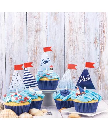 G nthart Backdecor Maritim Set - 8 Sugar Figures (Lighthouse Anchor Ship & More) - Perfect for Cakes & Desserts - 12g - Buy Online on GoSupps.com