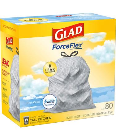 Glad ForceFlex 13 Gallon Trash Bags with Febreze Freshness - 80 Count - Buy Online on GoSupps.com