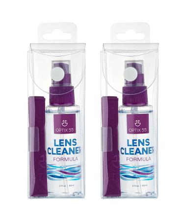 Lens Cleaner Spray Kit - Alcohol & Ammonia Free | Eye Glasses Cleaner Spray + Microfiber Cloths | Safe for Eyeglasses, Lenses & Screens | Streak-Free, Unscented (4 Fl Oz)