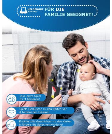 Heldengut Loved 80x Baby Contrast Cards - 4-in-1 Set (0-36 Months) | Visual Development Toys with 160 Designs | Fun Family Games - Buy Online on GoSupps.com