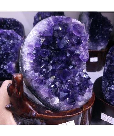 Natural Crystal Rough Natural Purple Amethyst Amethyst Quartz Cluster Quartz Crystal+Stand 650g Stone Mineral Specimen - Buy Online on GoSupps.com